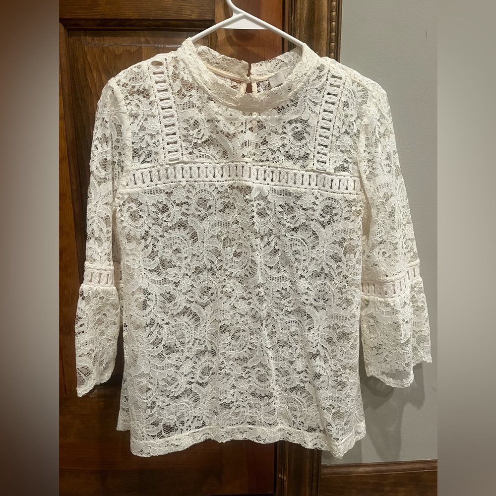 Loft size small lace/coquette-style top
